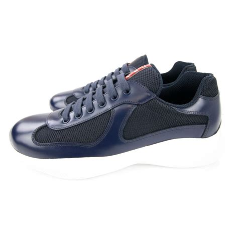 navy and silver prada trainers|designer Prada sneakers.